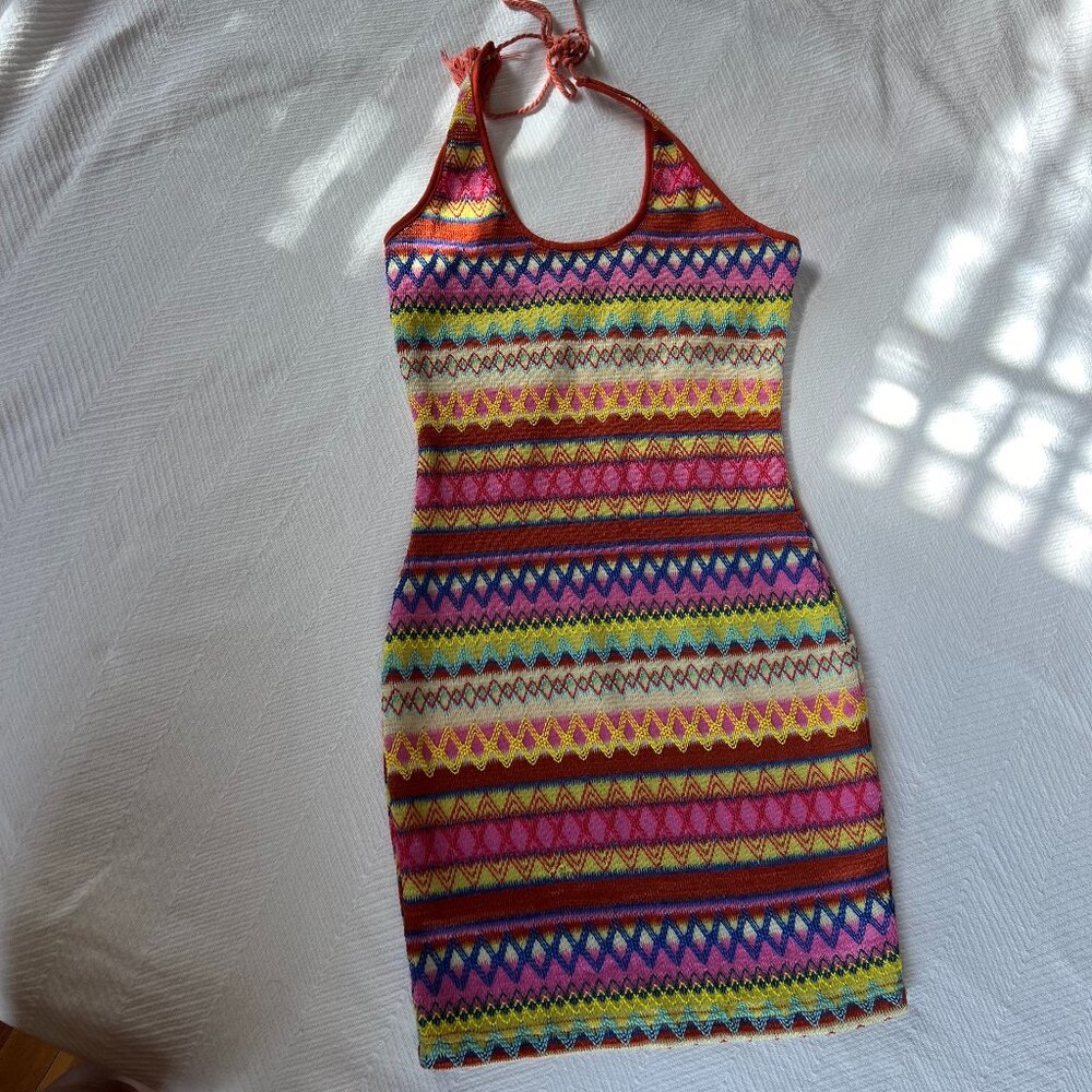 Shein Colorful Halter Style Mini Dress - Size Small